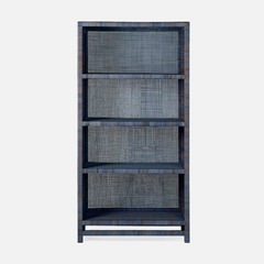 Islamorada Rattan Navy Bookcase