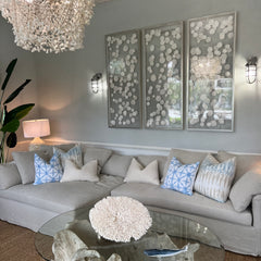 Silver Framed Sand Dollar Triptych: Coastal Elegance with Whimsical Charm -Several Sizes