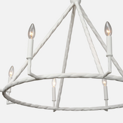 Aloni White Gesso Candelabra Chandelier