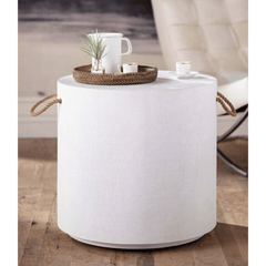 Aegean Round Side Table - White - Our Boat House
