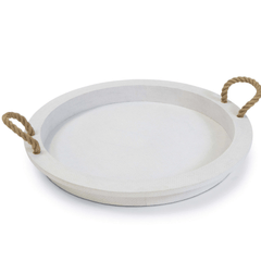 Aegean Serving Tray in White - Our Boat House