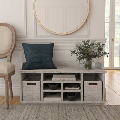 Aiden Whitewash Bench - Our Boat House