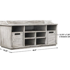 Aiden Whitewash Bench - Our Boat House