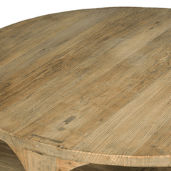 Aleski Reclaimed Elm Round Coffee Table - Our Boat House