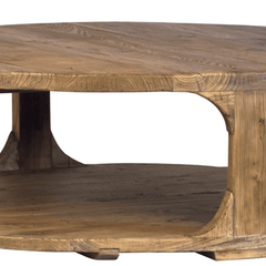 Aleski Reclaimed Elm Round Coffee Table - Our Boat House