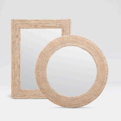 Amani Abaca Rope Mirror - Two Shapes/Sizes - Our Boat House