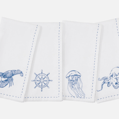 Ariel Sea Life Dinner Napkin - Set of Four - Our Boat House