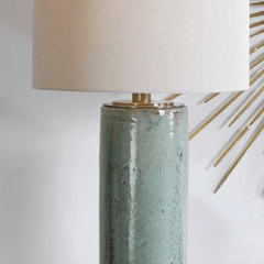 Arman Aqua Crackle Table Lamp - Our Boat House