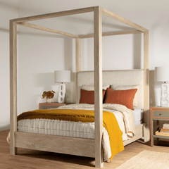 Augustine Beach House Canopy Bed - Bleached White - Our Boat House