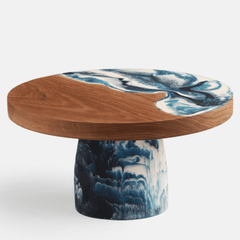 Austin Blue Swirled Cake Stand - Two Sizes - Our Boat House
