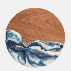 Austin Blue Swirled Cake Stand - Two Sizes - Our Boat House