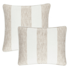 Awning Stripe Indoor/Outdoor Decorative Pillow - Natural - Our Boat House