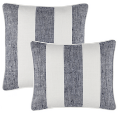 Awning Stripe Indoor/Outdoor Decorative Pillow - Navy - Our Boat House
