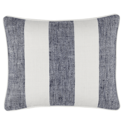 Awning Stripe Indoor/Outdoor Decorative Pillow - Navy - Our Boat House