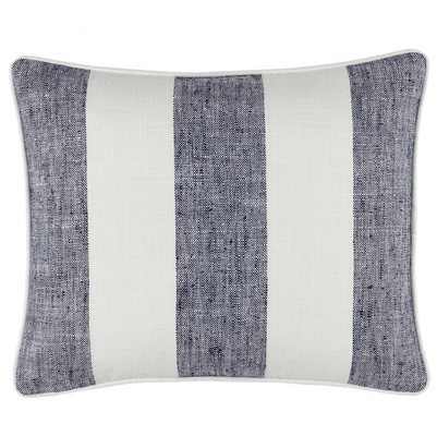 Awning Stripe Indoor/Outdoor Decorative Pillow - Navy - Our Boat House