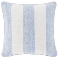 Awning Stripe Indoor/Outdoor Decorative Pillow - Soft French Blue - Our Boat House