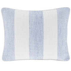 Awning Stripe Indoor/Outdoor Decorative Pillow - Soft French Blue - Our Boat House