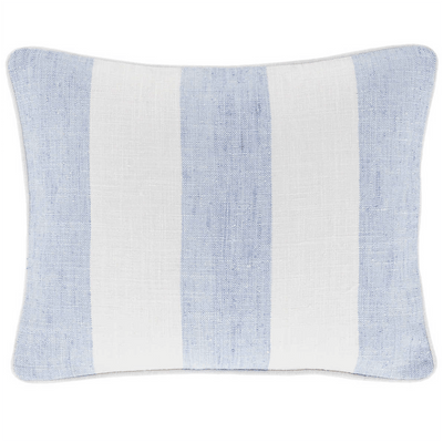 Awning Stripe Indoor/Outdoor Decorative Pillow - Soft French Blue - Our Boat House