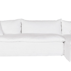 Bali Slipcovered Sectional 139in x 68in w/ RAF Chaise Lounge - Our Boat House