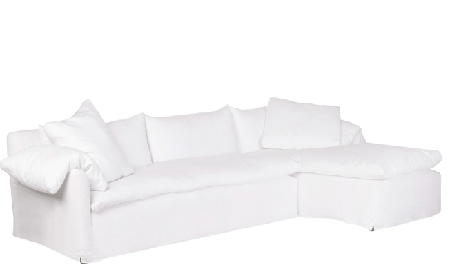 Bali Slipcovered Sectional 139in x 68in w/ RAF Chaise Lounge - Our Boat House