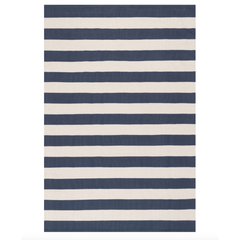 Banks Stripe Handwoven Indoor/Outdoor Rug - Navy - Our Boat House