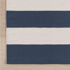 Banks Stripe Handwoven Indoor/Outdoor Rug - Navy - Our Boat House