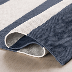 Banks Stripe Handwoven Indoor/Outdoor Rug - Navy - Our Boat House