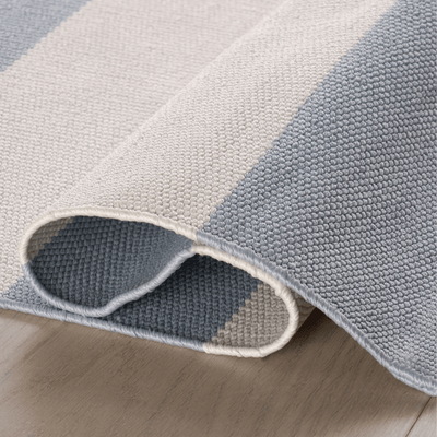Banks Stripe Handwoven Indoor/Outdoor Rug - Swedish Blue - Our Boat House