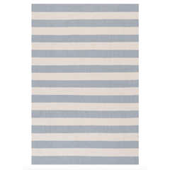 Banks Stripe Handwoven Indoor/Outdoor Rug - Swedish Blue - Our Boat House