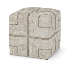 Berkely Ottoman - Whitewash - Our Boat House