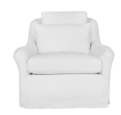 Bermuda Slipcovered Swivel Chair - Our Boat House
