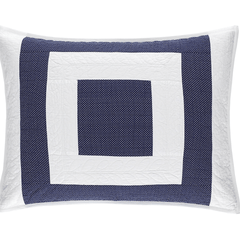 Birch Point Navy Quilted Sham - Our Boat House