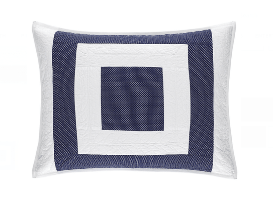 Birch Point Navy Quilted Sham - Our Boat House