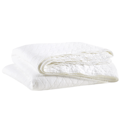 Birdie White Quilted Coverlet - Our Boat House