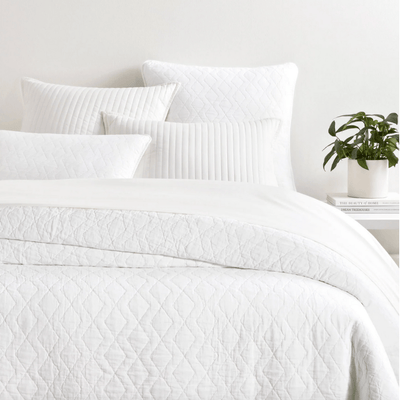 Birdie White Quilted Sham - Our Boat House