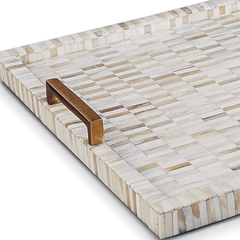 Bone and Brass Rectangular Tray - Our Boat House