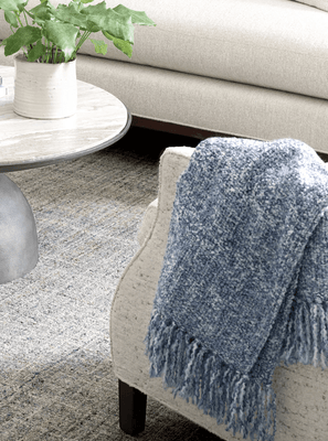Boucle Navy Indoor/Outdoor Throw - Our Boat House