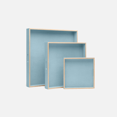 Bradenton Powder Blue Trays - Set of Three - Our Boat House