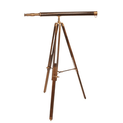Brass Telescope Mounted on Rosewood Stand - Our Boat House