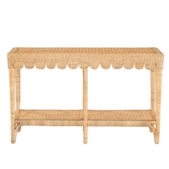 Bungalow Scalloped Rattan Console Table - Our Boat House