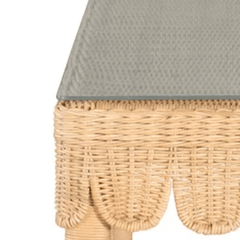 Bungalow Scalloped Rattan Console Table - Our Boat House
