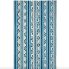 Button Blue Hand Micro Hooked Wool Rug - Our Boat House