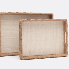 Cadie Cottage Raffia Tray Set - Rectangle - Our Boat House