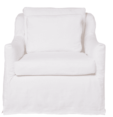 Caicos Slipcovered Swivel Chair - Our Boat House