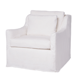 Caicos Slipcovered Swivel Chair - Our Boat House