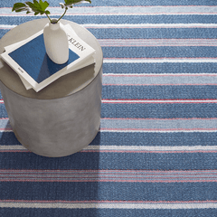 Camden Stripe Denim Handwoven Cotton Rug - Our Boat House