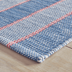 Camden Stripe Denim Handwoven Cotton Rug - Our Boat House