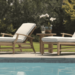 Cape Cod Chaise Lounge - Natural Teak - Our Boat House