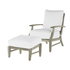 Cape Cod Ottoman - Oyster Teak - Our Boat House
