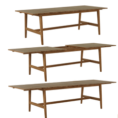 Cape Cod Outdoor Extension Dining Table - Natural or Oyster Teak - Our Boat House